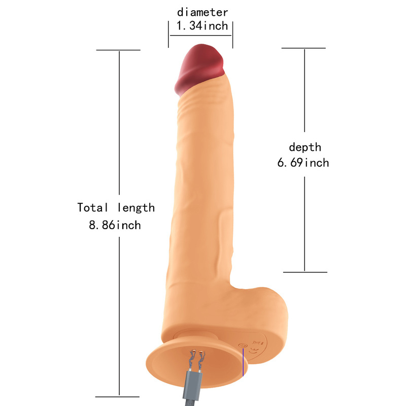 (image for) Rotation Wireless Realistic Dildo - 8.9"